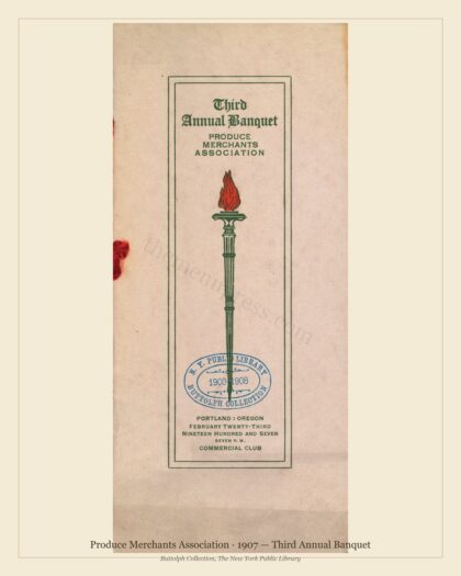 Produce Merchants Association · 1907 — Third Annual Banquet