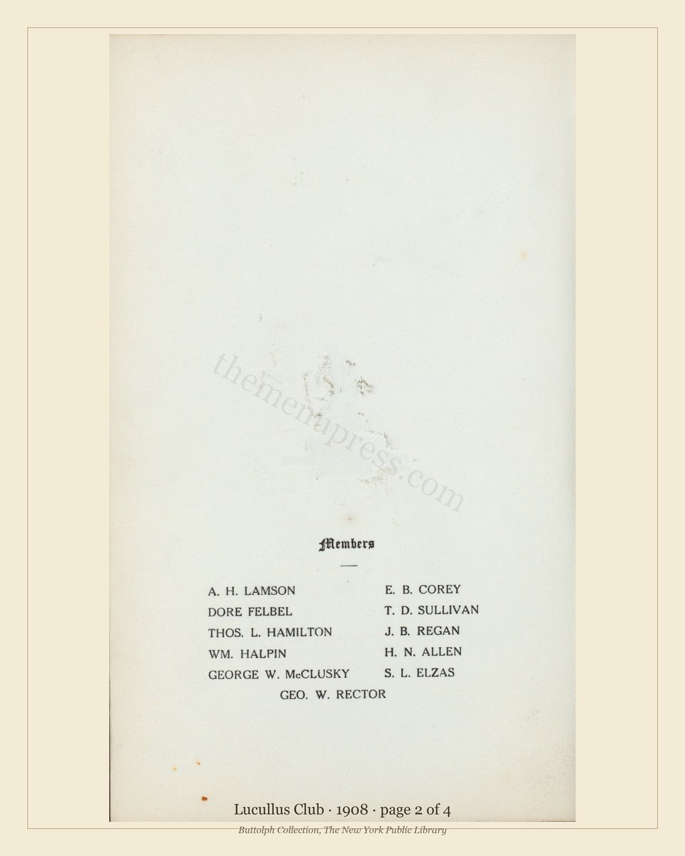 Vintage menu — page 2 of 4