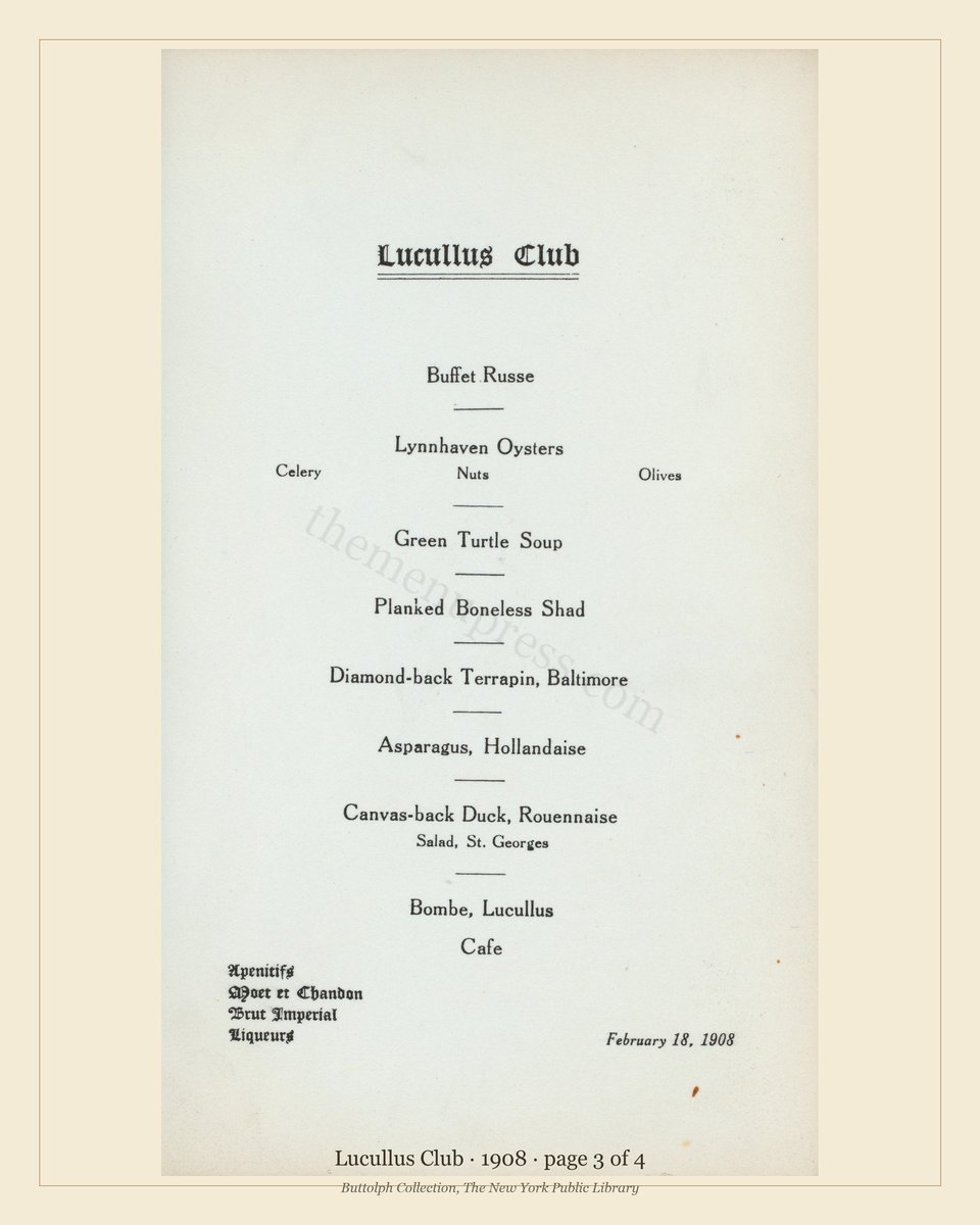 Vintage menu — page 3 of 4
