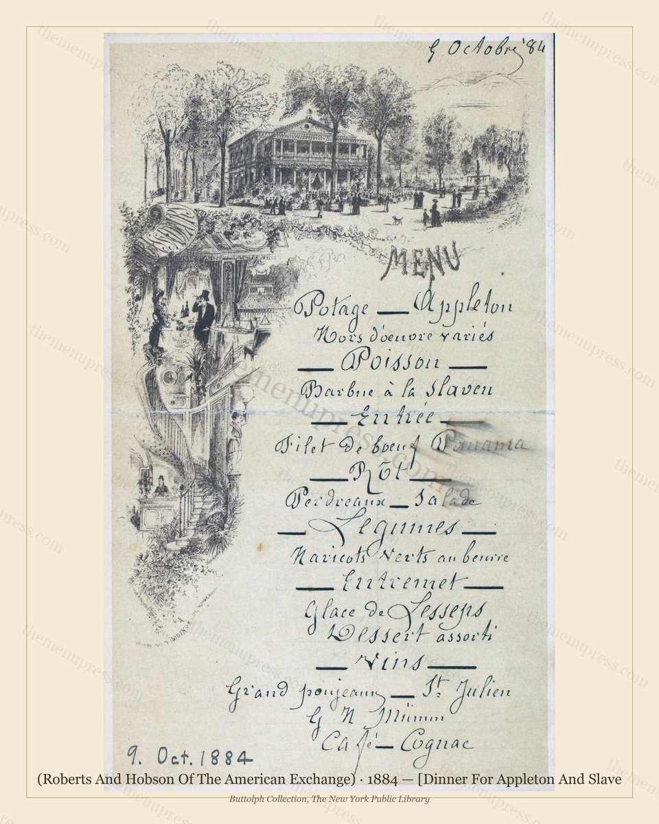 Vintage menu preview — 1884 Vintage Dinner Menu — Cafe Des Ambassadeurs,Paris, Classic NYC French Resta
