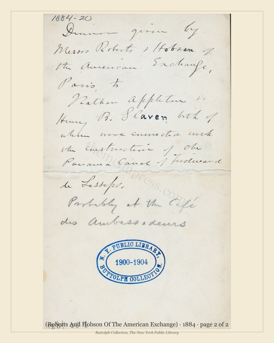 Vintage menu — page 2 of 2