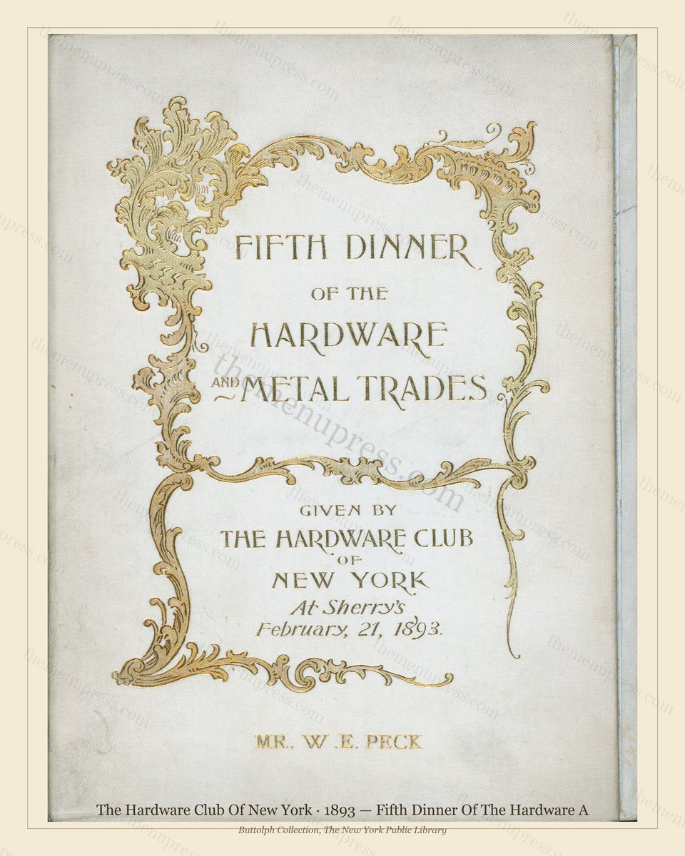 Vintage menu preview — 1893 Vintage Dinner Menu — Sherry'S Ny, Classic NYC French Restaurant (Complete