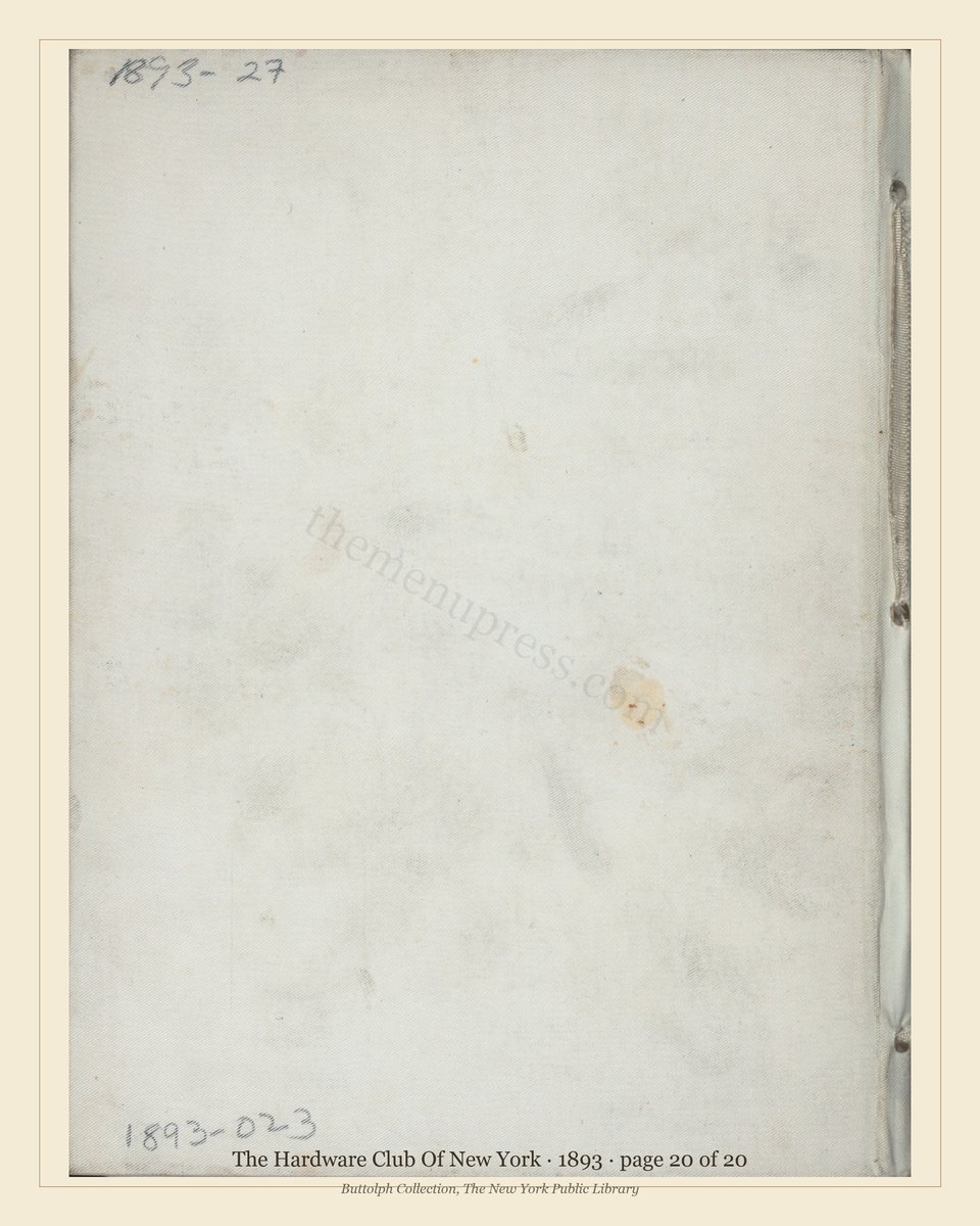 Vintage menu — page 20 of 20