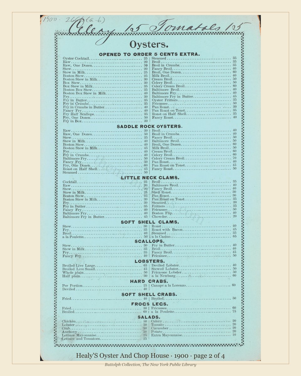 Vintage menu — page 2 of 4