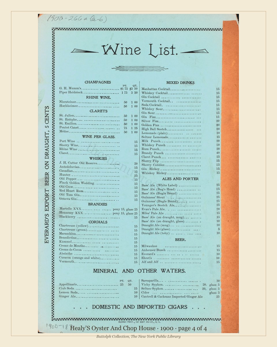 Vintage menu — page 4 of 4