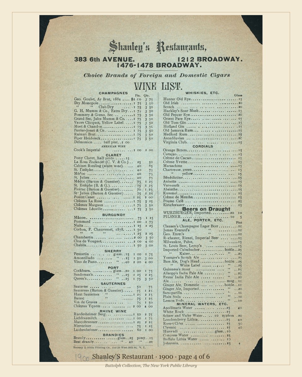 Vintage menu — page 4 of 6