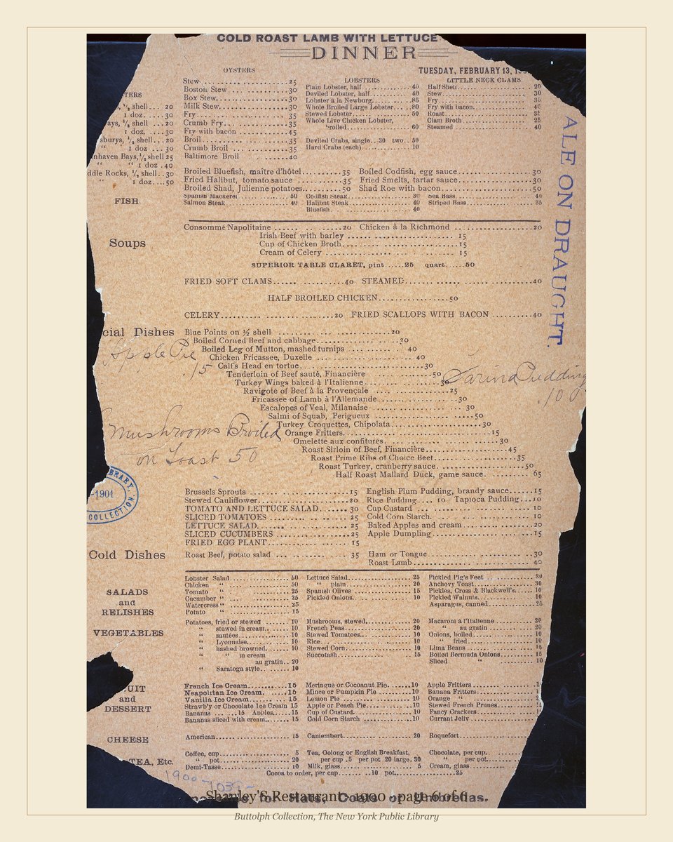 Vintage menu — page 6 of 6