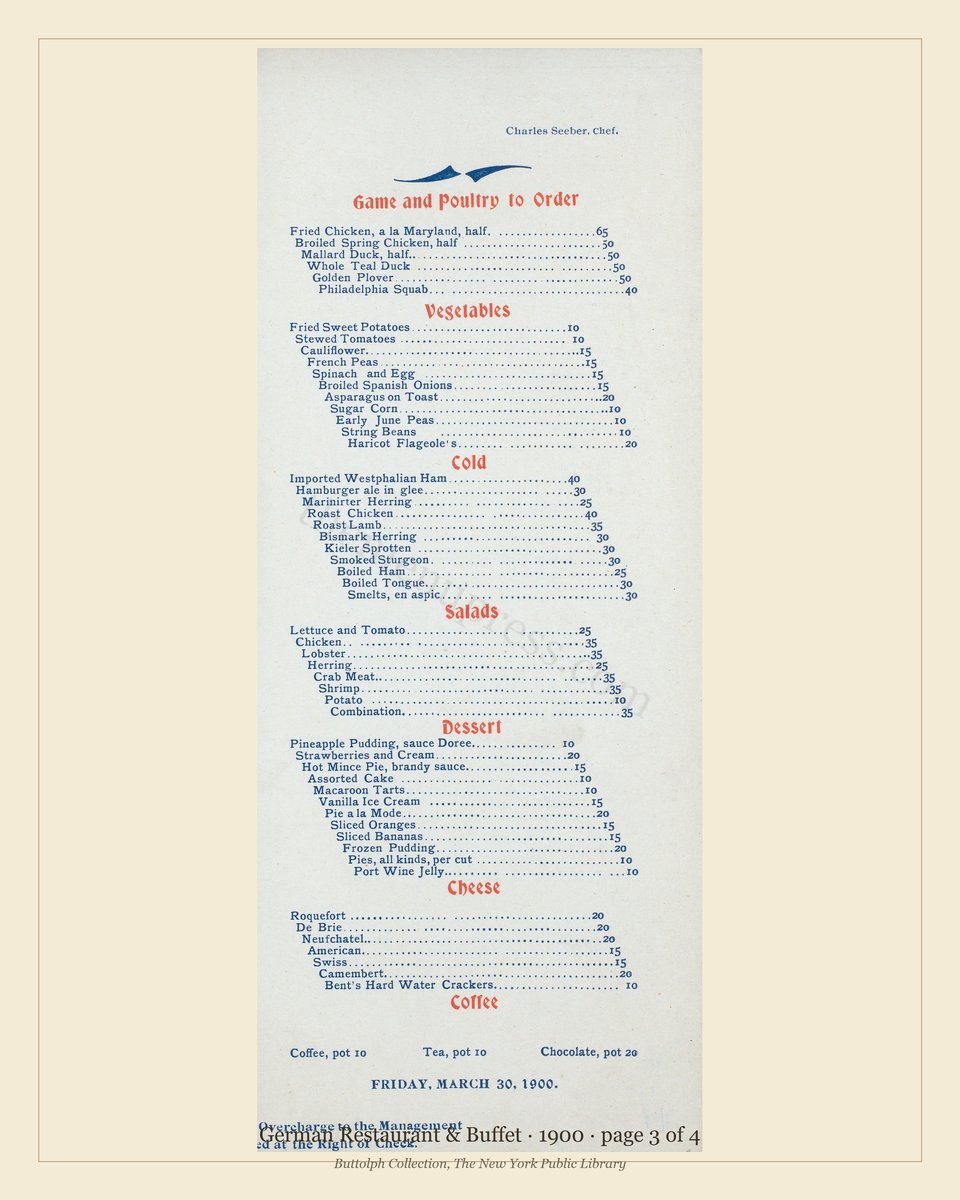 Vintage menu — page 3 of 4