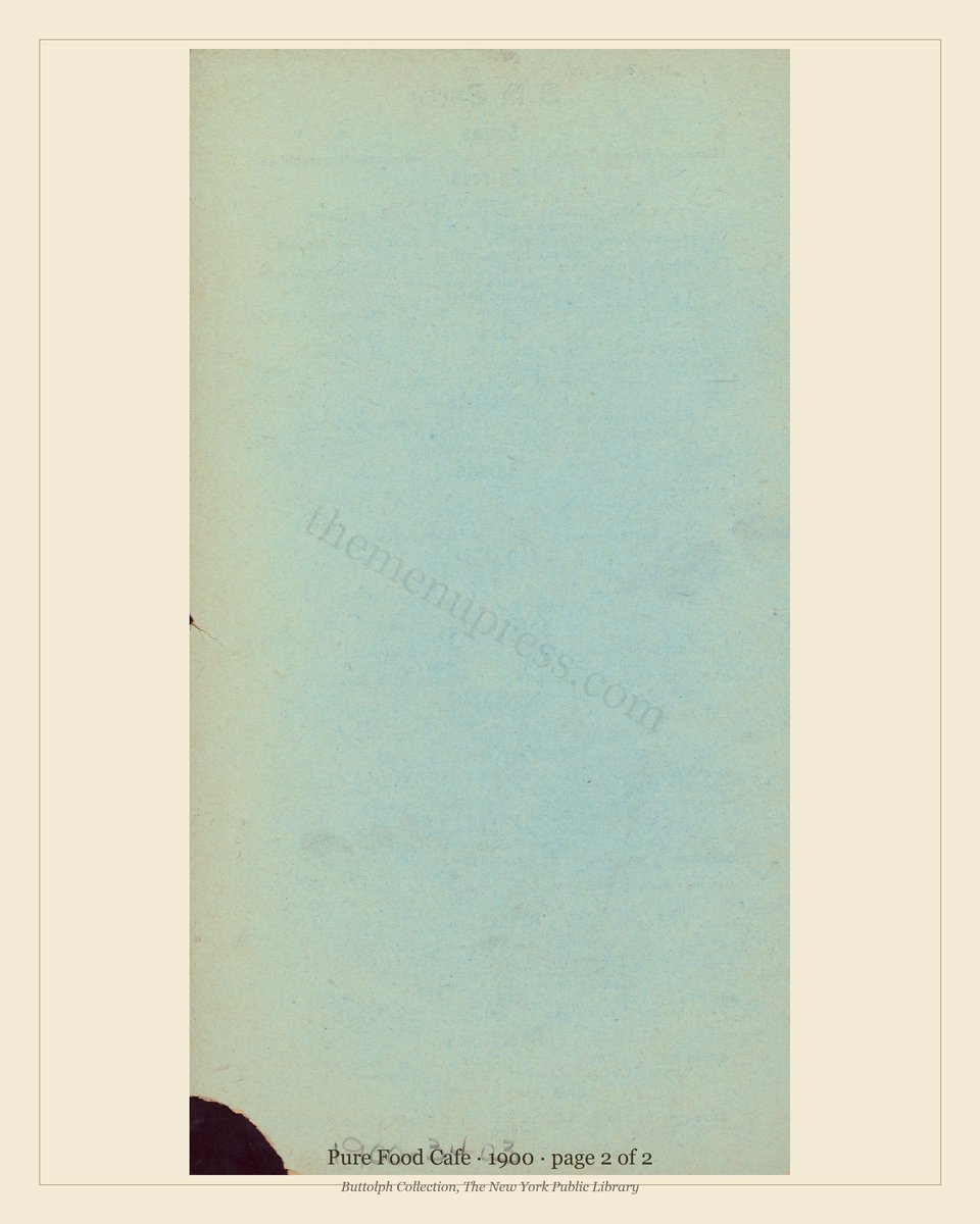 Vintage menu — page 2 of 2