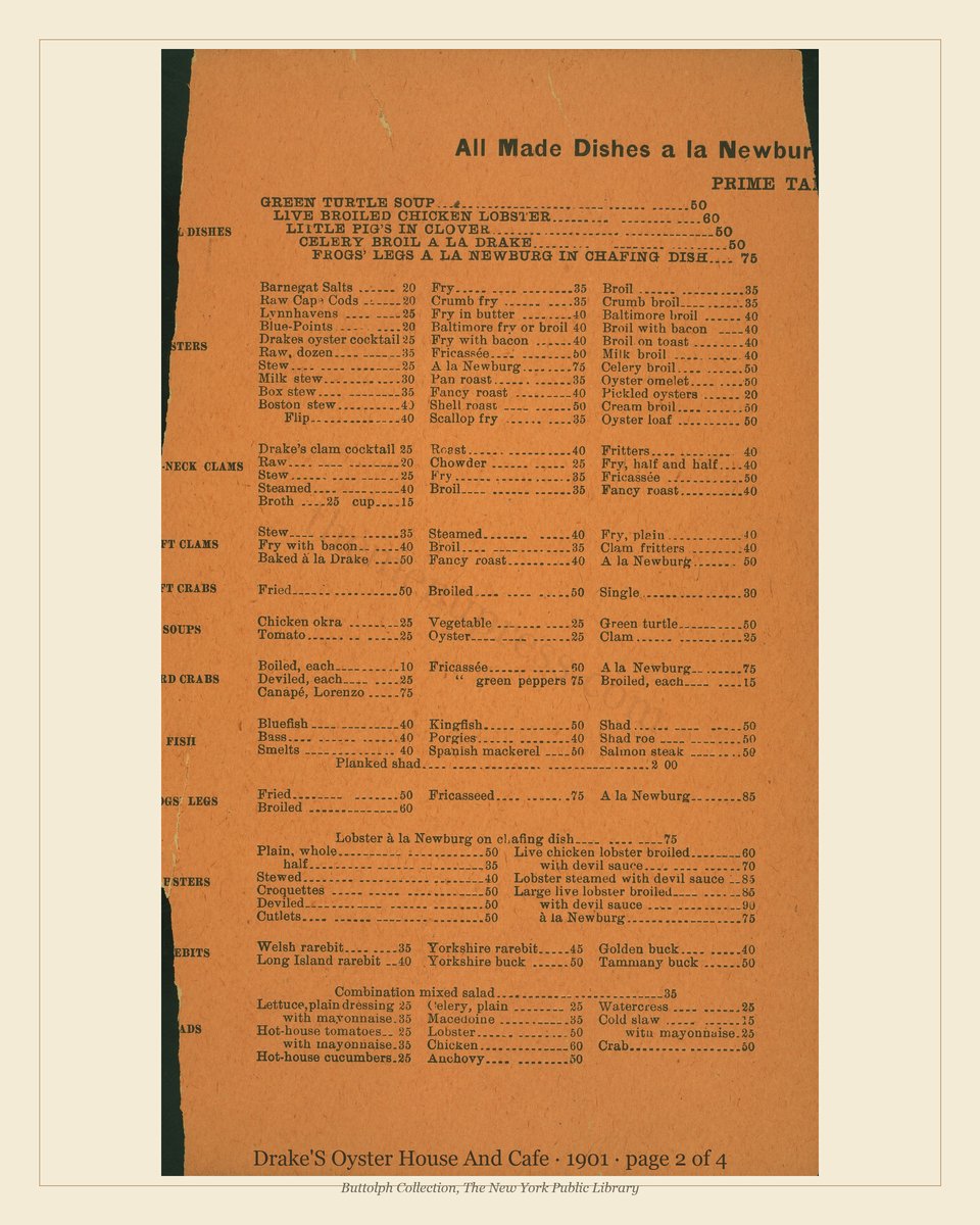 Vintage menu — page 2 of 4