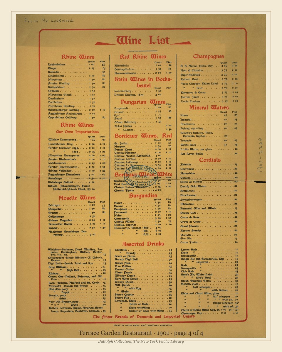 Vintage menu — page 4 of 4