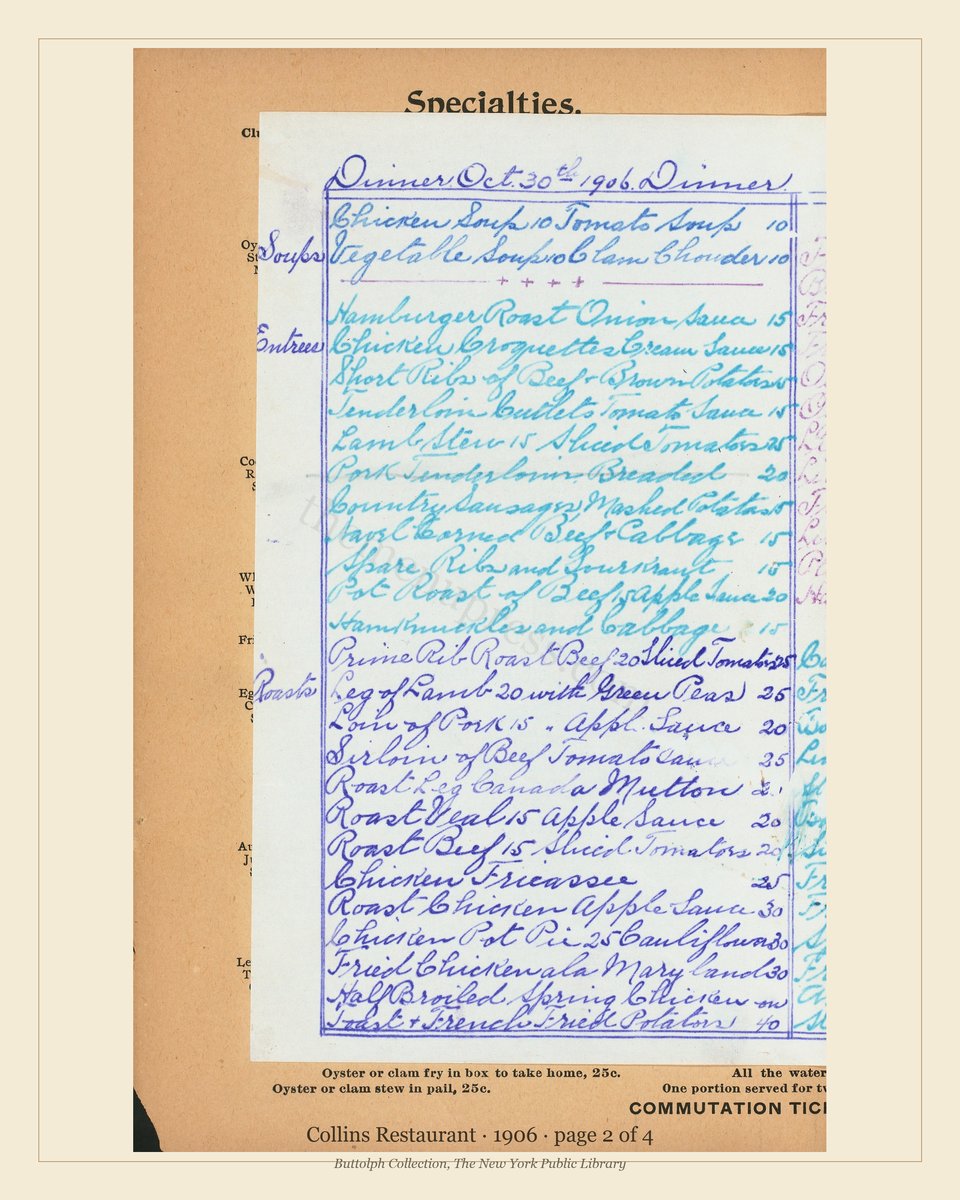 Vintage menu — page 2 of 4