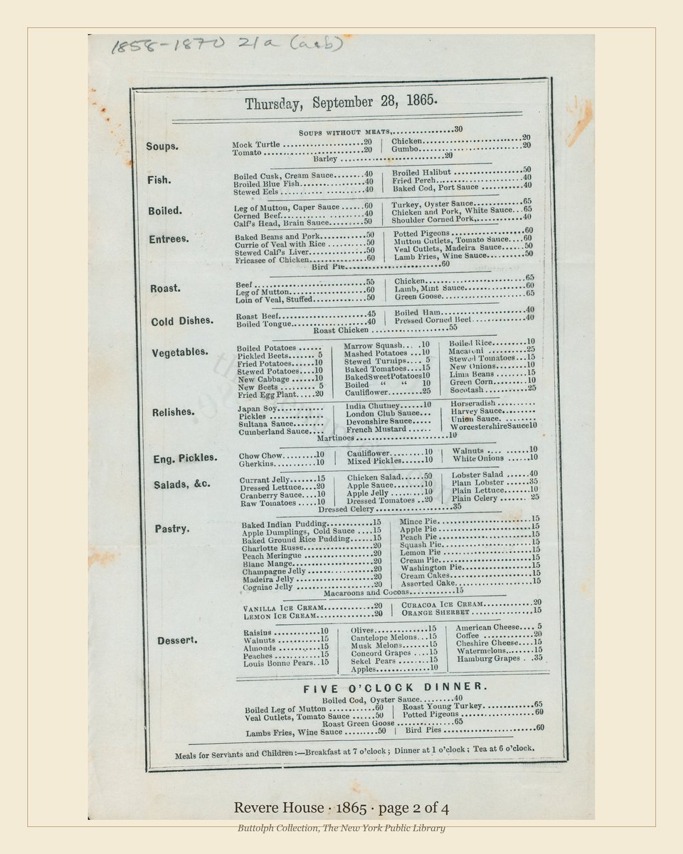 Vintage menu — page 2 of 4