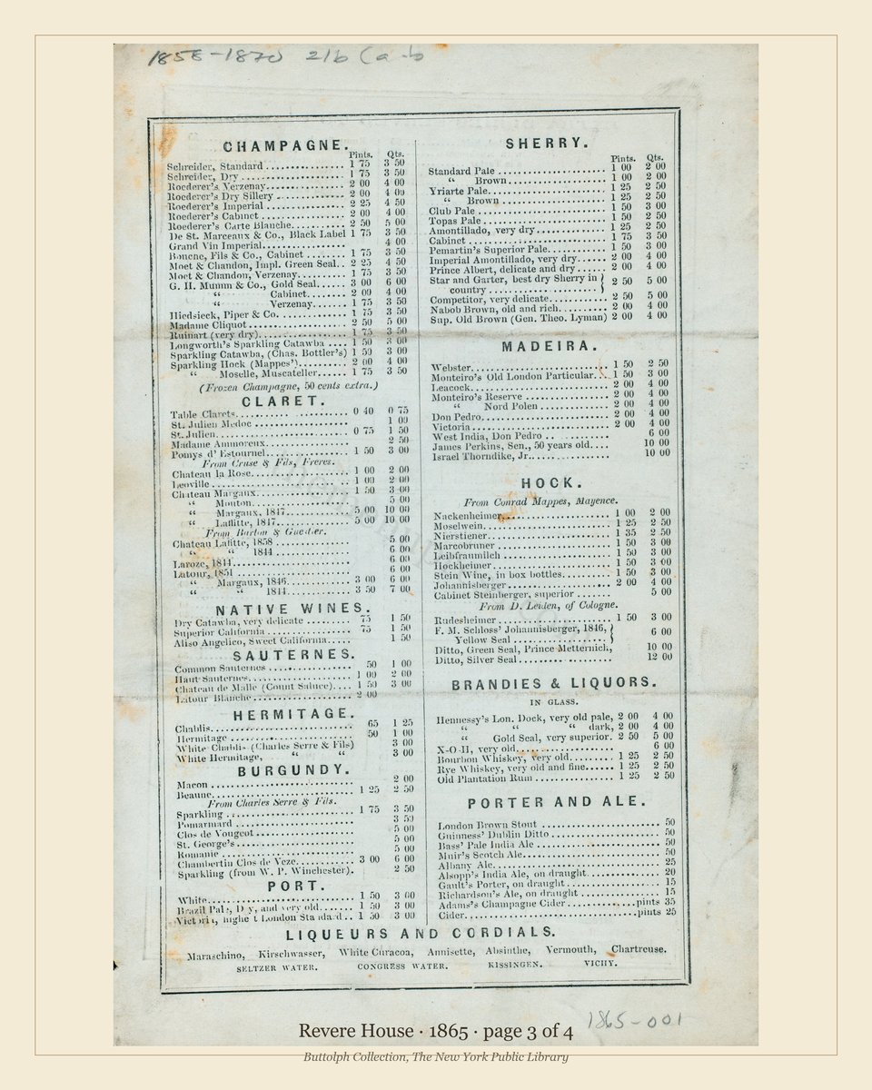 Vintage menu — page 3 of 4
