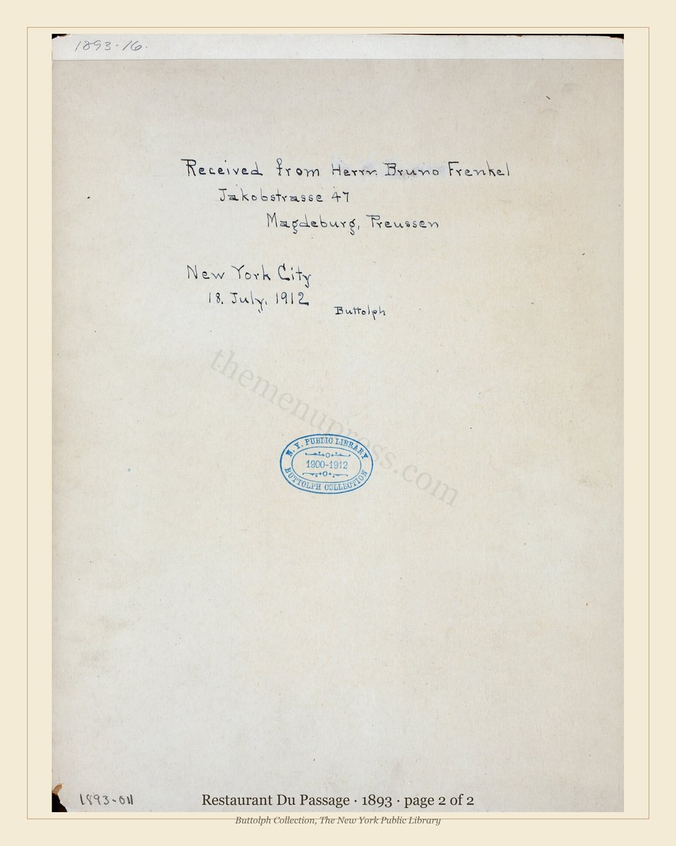 Vintage menu — page 2 of 2