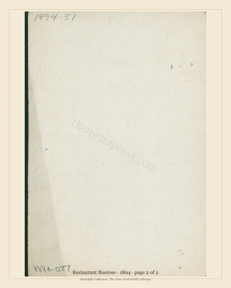 Vintage menu — page 2 of 2