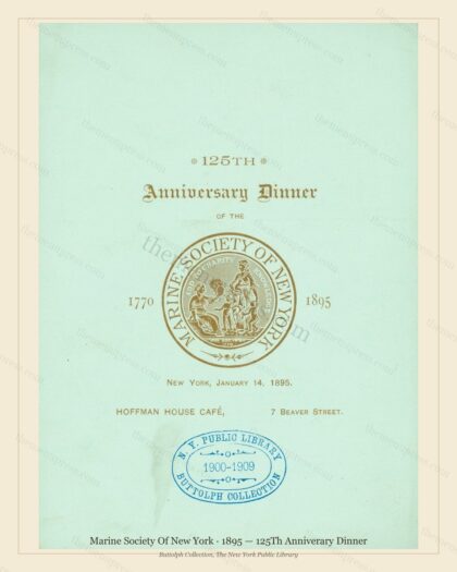Vintage menu preview — 1895 Vintage Dinner Menu — Hoffman House Cafe, New York, Ny, Classic NYC French