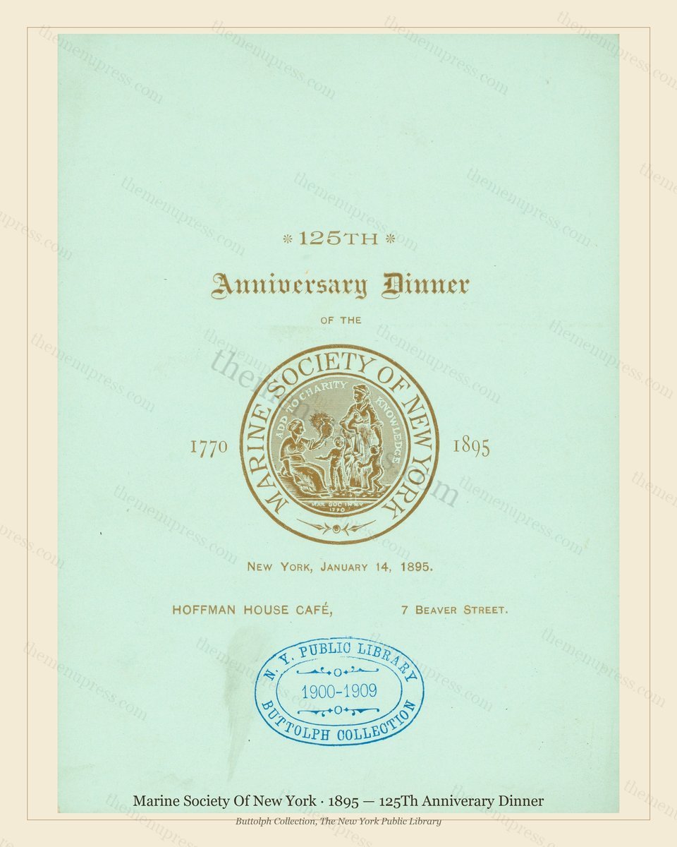 Vintage menu preview — 1895 Vintage Dinner Menu — Hoffman House Cafe, New York, Ny, Classic NYC French