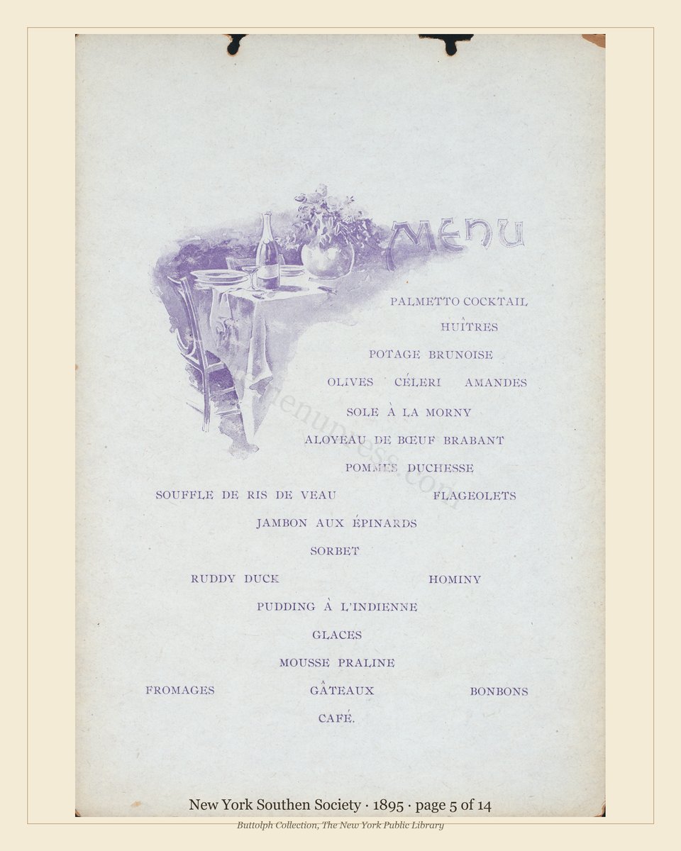 Vintage menu — page 5 of 14