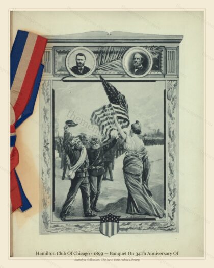 Vintage menu preview — 1899 Vintage Banquet Menu — Auditorium, Hamilton Club, Chicago, Il, Classic NYC