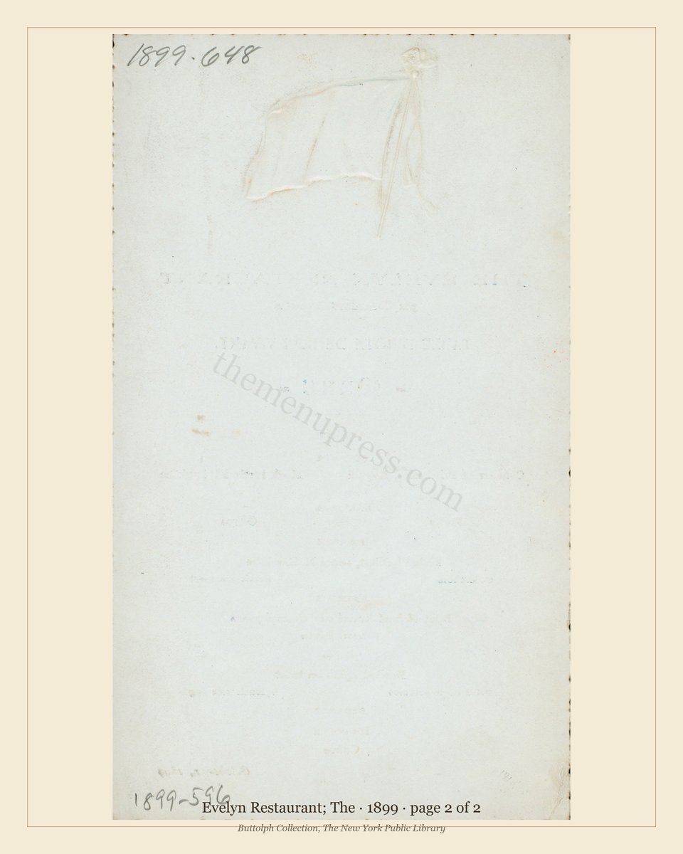 Vintage menu — page 2 of 2