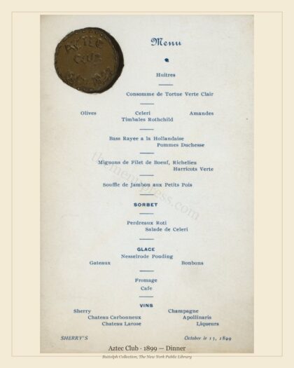 Aztec Club · 1899 — Dinner
