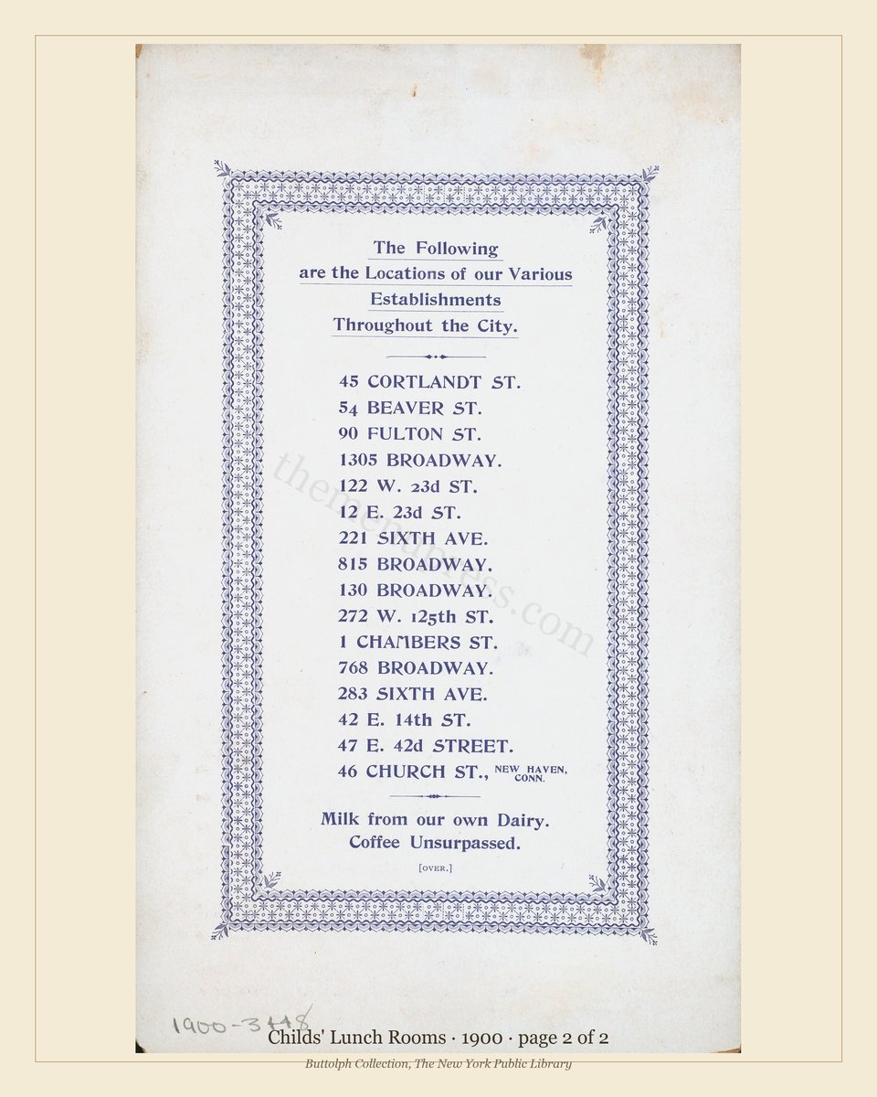 Vintage menu — page 2 of 2