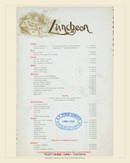 Siegel Cooper · 1900 — Luncheon