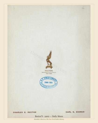 Rector'S · 1900 — Daily Menu