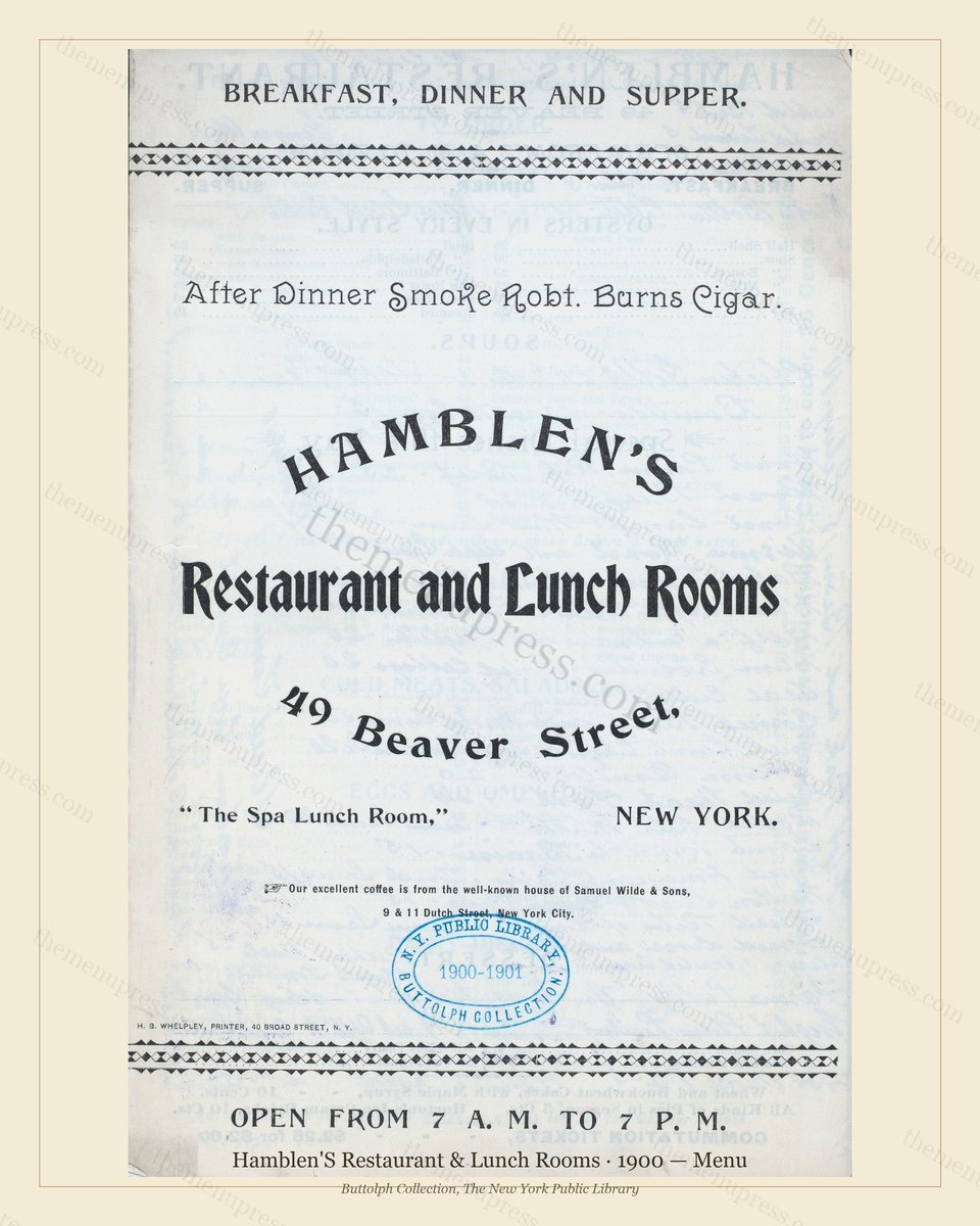 Vintage menu preview — 1900 Vintage Dinner Menu — New York, Ny, Classic NYC French Restaurant (Complete