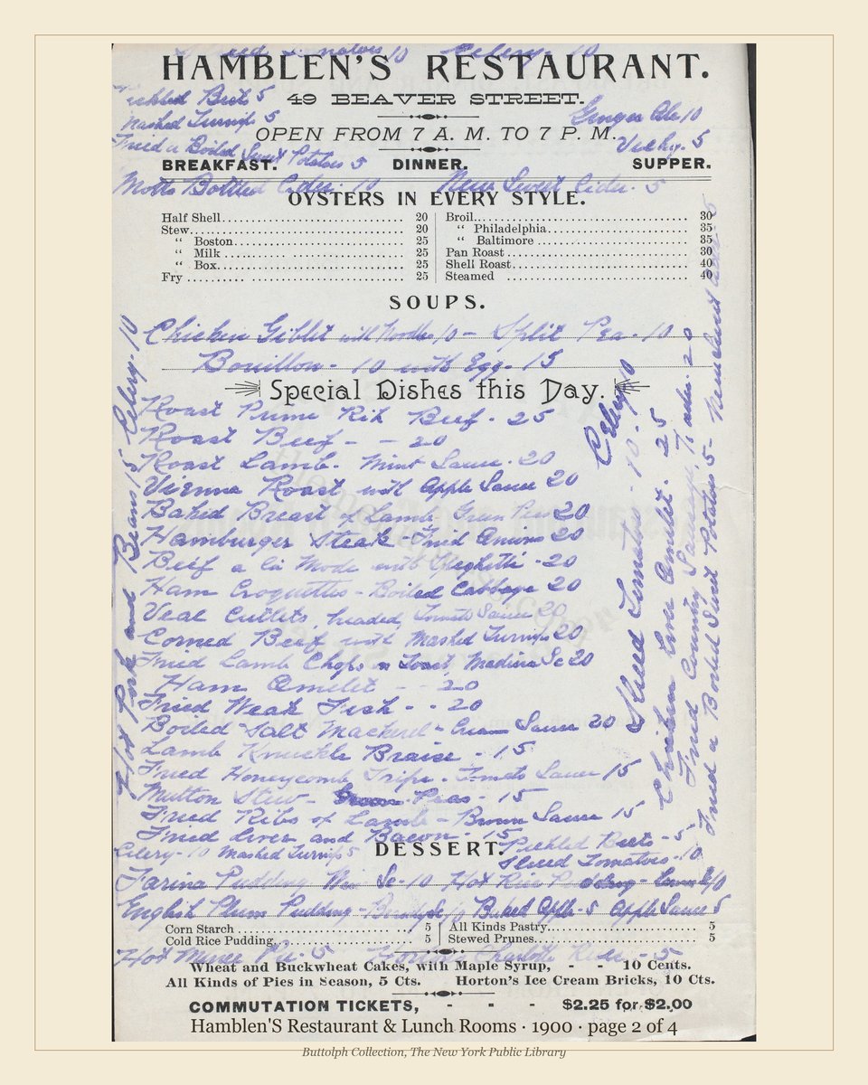 Vintage menu — page 2 of 4