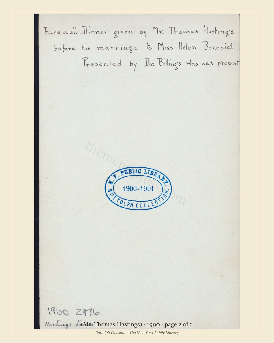 Vintage menu — page 2 of 2