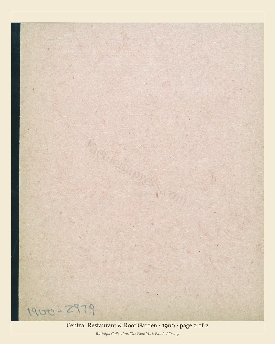 Vintage menu — page 2 of 2