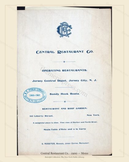 Vintage menu preview — 1900 Vintage Dinner Menu — New York, Ny, Classic NYC French Restaurant (Complete