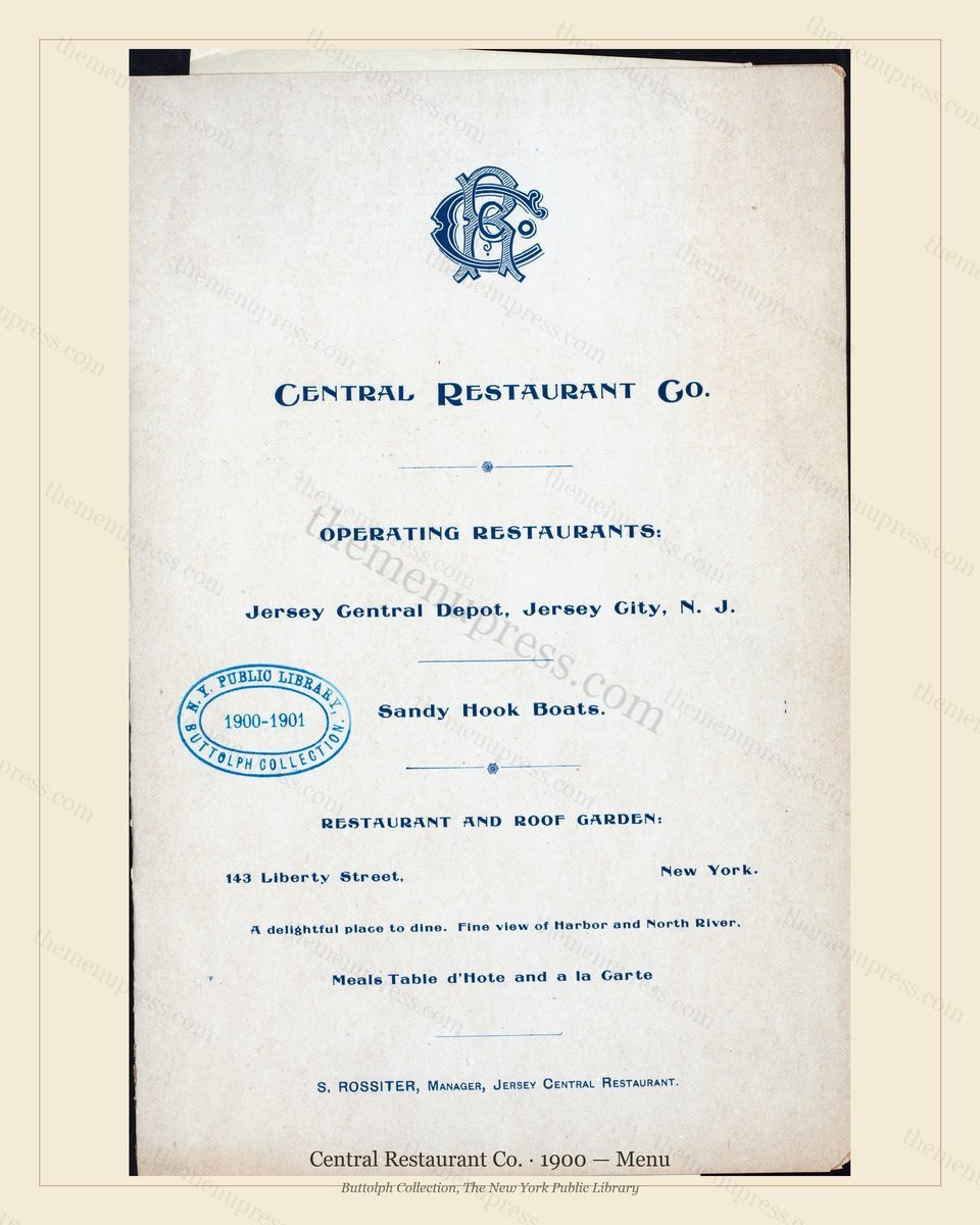Vintage menu preview — 1900 Vintage Dinner Menu — New York, Ny, Classic NYC French Restaurant (Complete