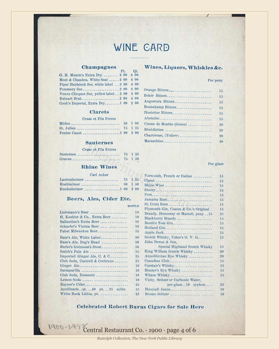 Vintage menu — page 4 of 6