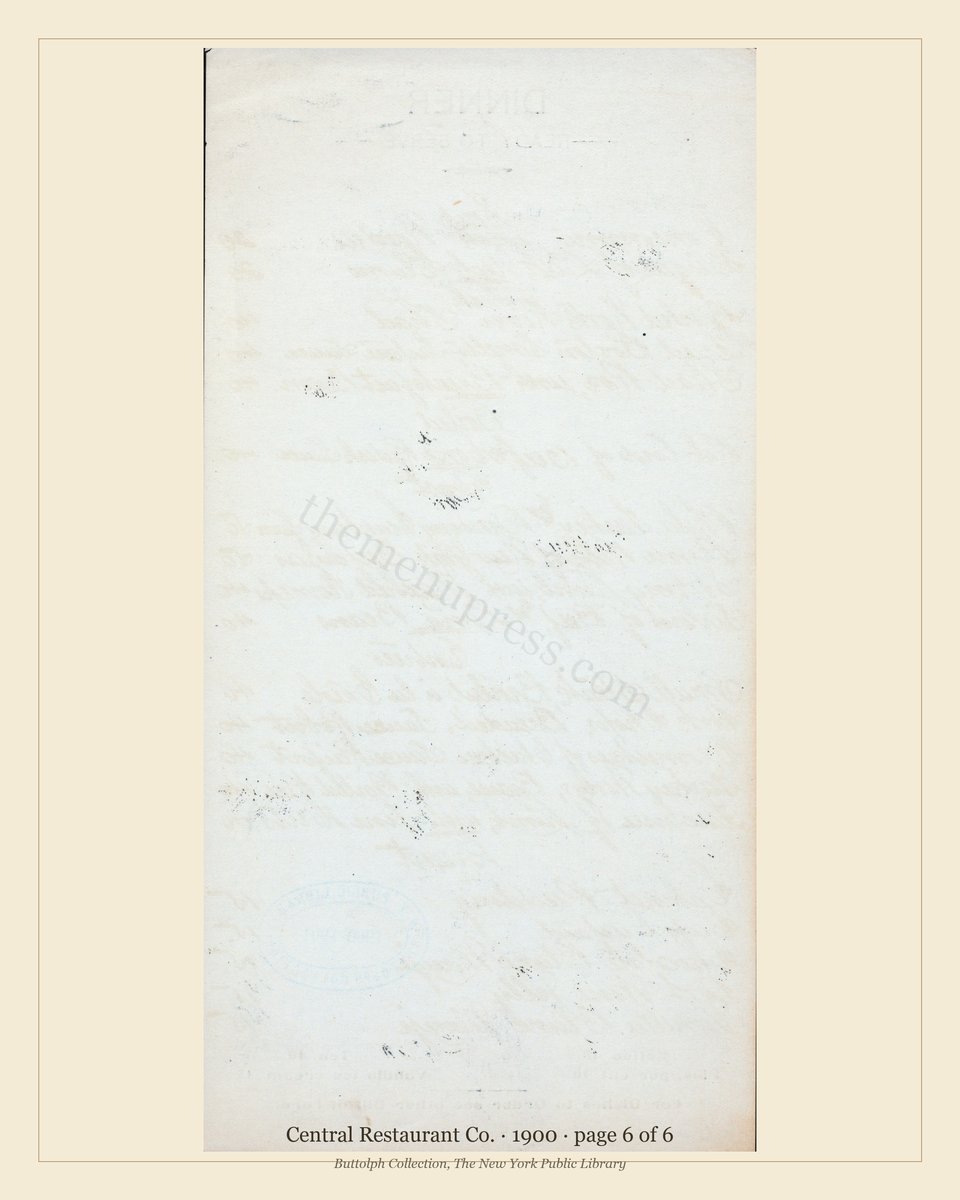 Vintage menu — page 6 of 6