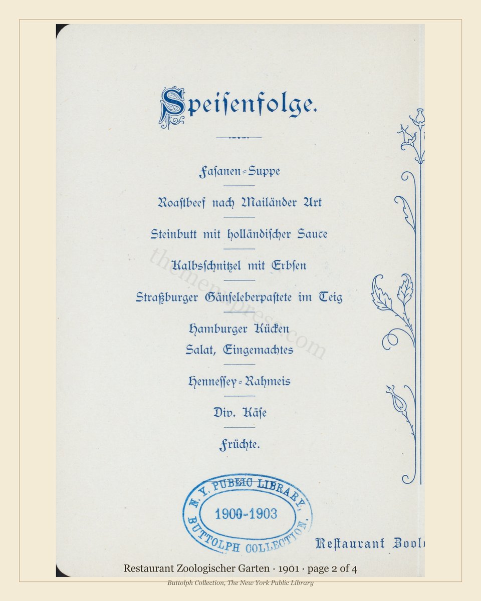 Vintage menu — page 2 of 4