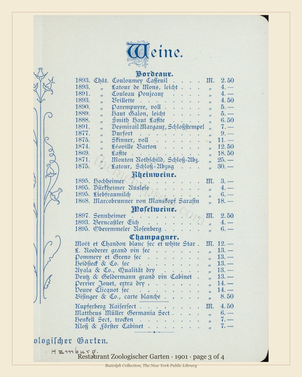 Vintage menu — page 3 of 4