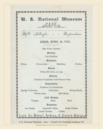 U.S. National Museum · 1901 — [Lunch For National Academy Of