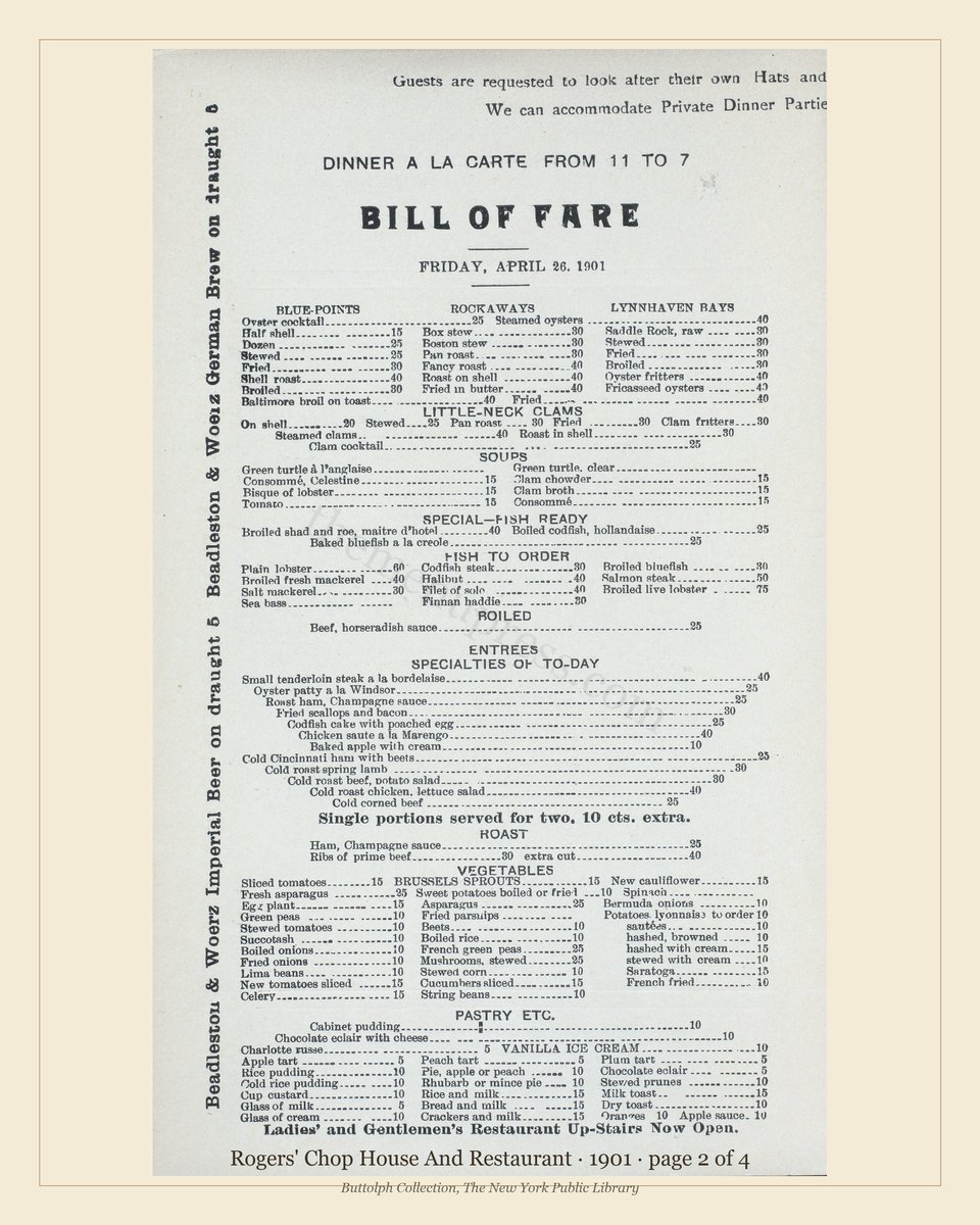 Vintage menu — page 2 of 4