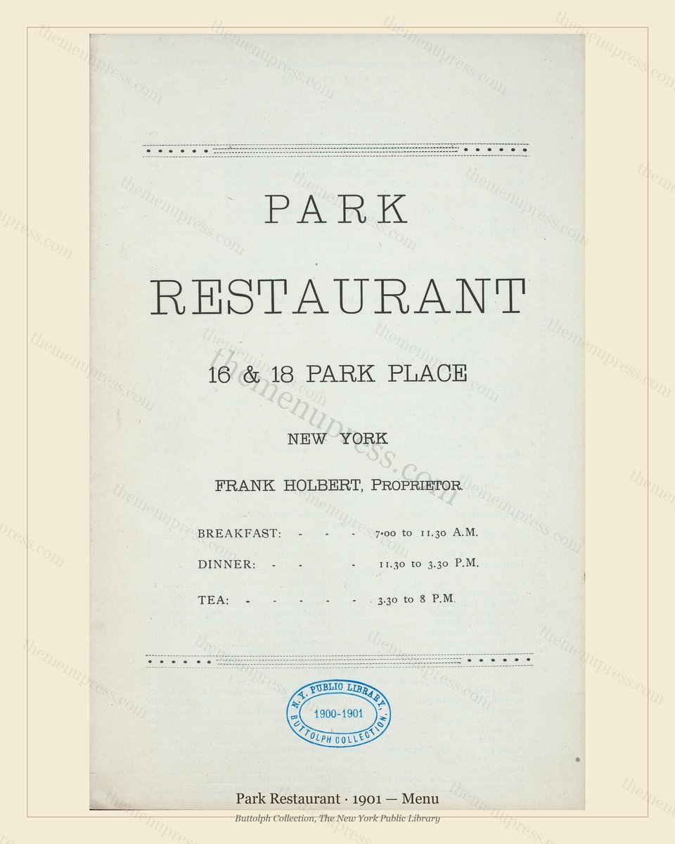 Vintage menu preview — 1901 Vintage Dinner Menu — New York, Ny, Classic NYC French Restaurant (Complete