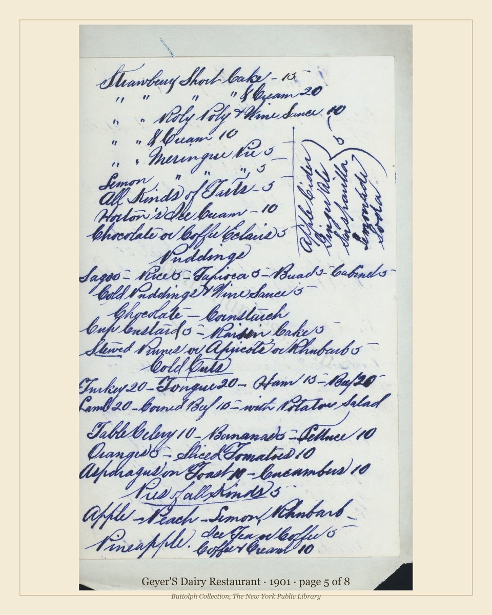 Vintage menu — page 5 of 8