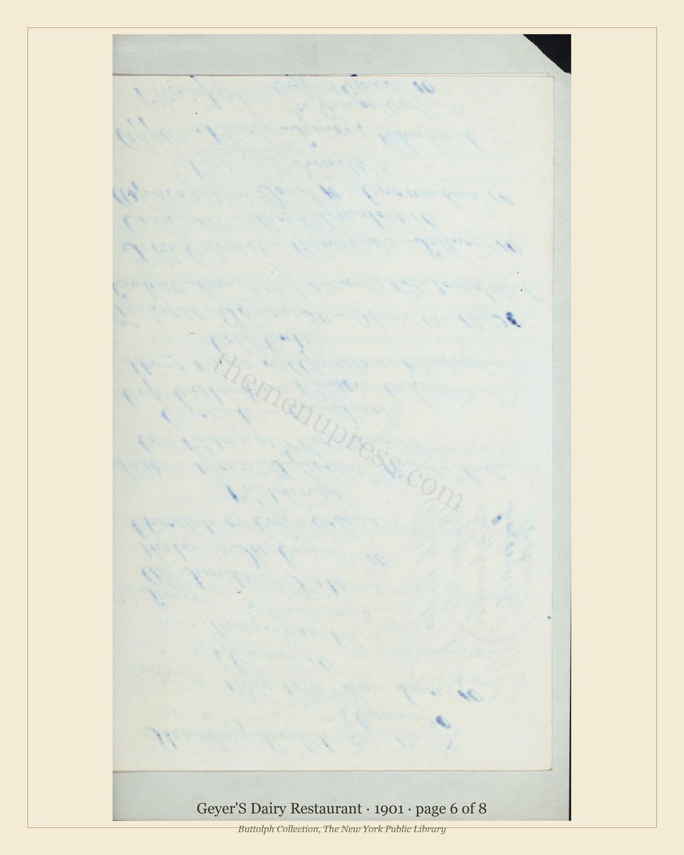 Vintage menu — page 6 of 8
