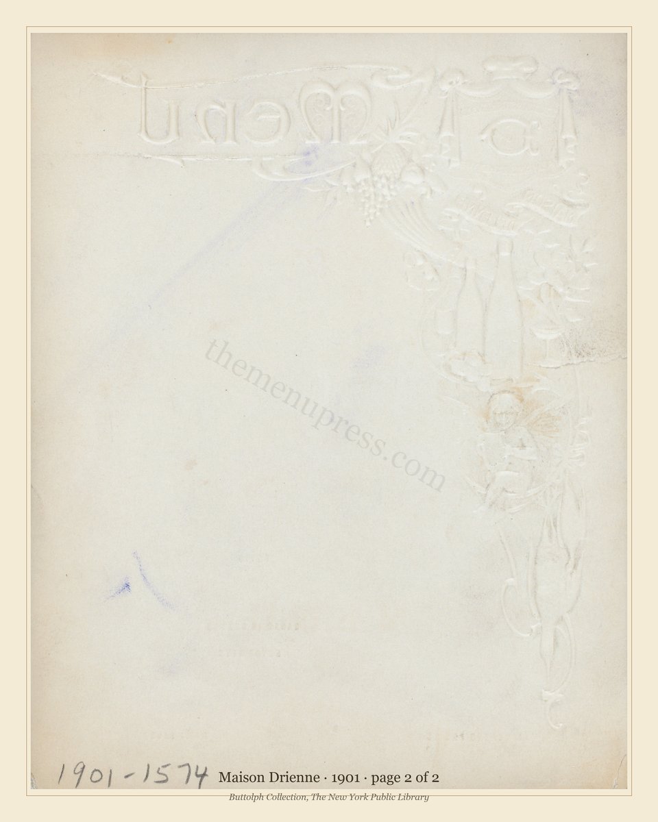 Vintage menu — page 2 of 2