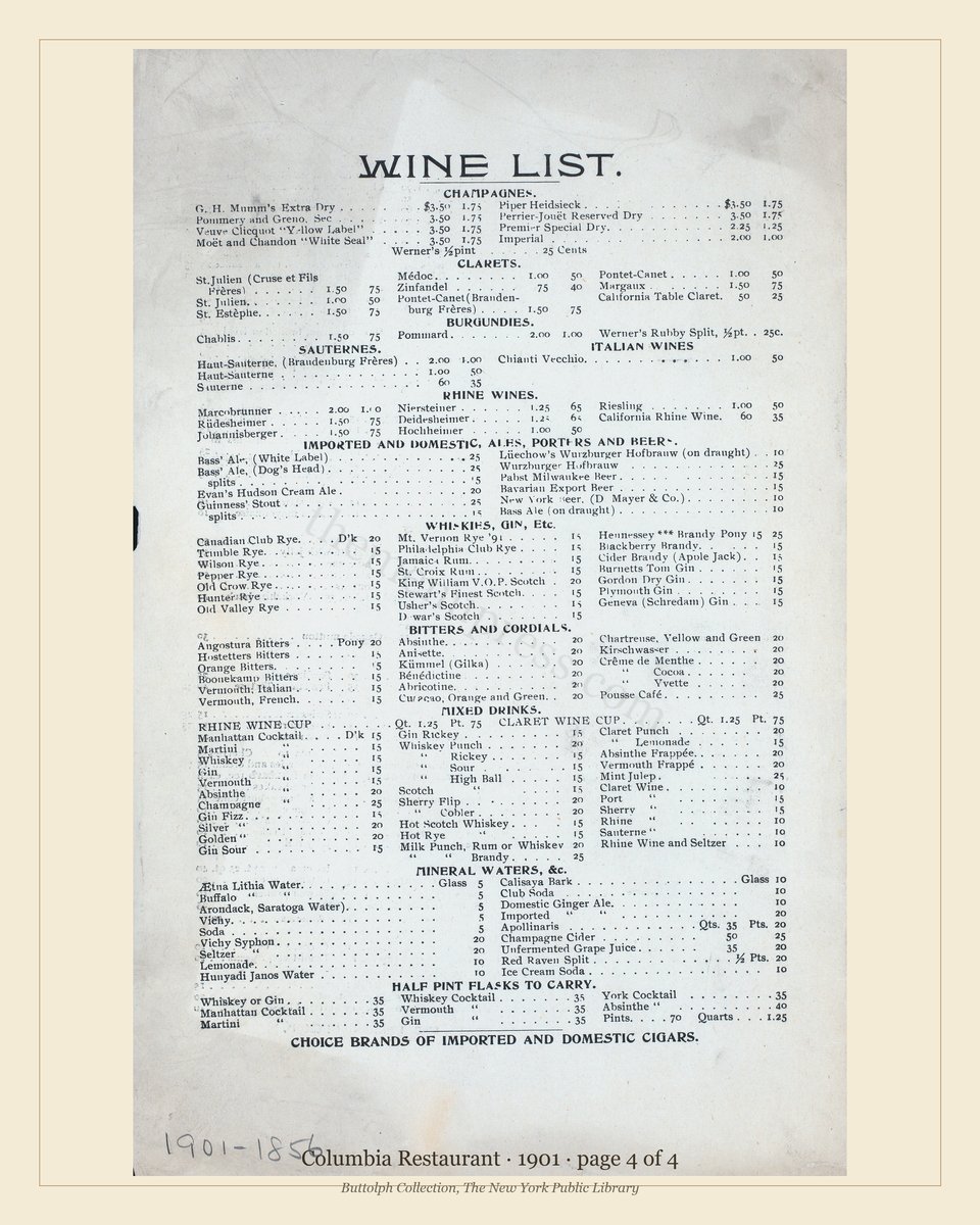 Vintage menu — page 4 of 4