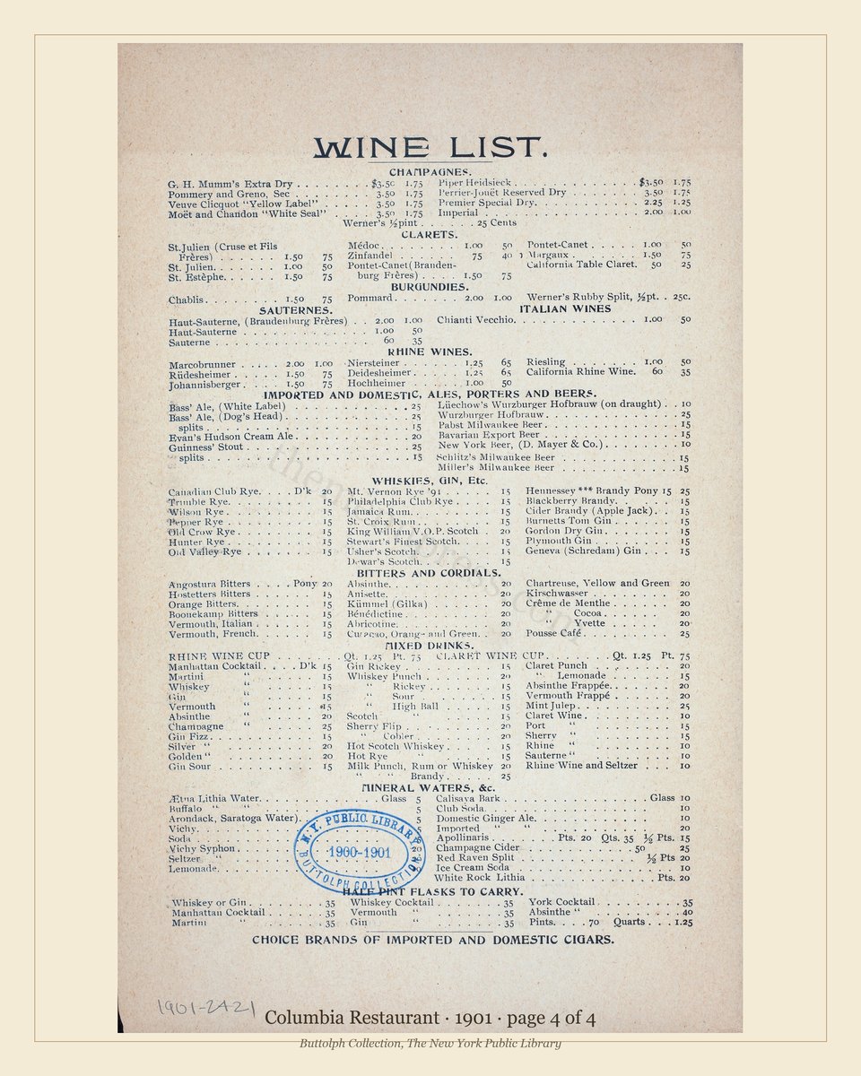 Vintage menu — page 4 of 4