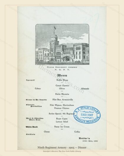 Vintage menu preview — 1905 Vintage Dinner Menu — Rector'S ,Ny, Classic NYC French Restaurant (Complete