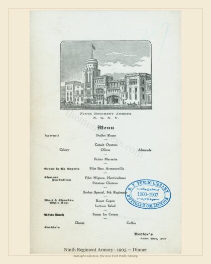 Ninth Regiment Armory · 1905 — Dinner