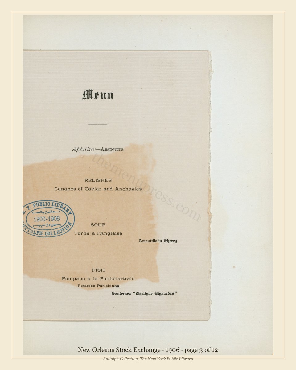 Vintage menu — page 3 of 7